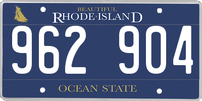 RI license plate 962904
