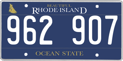 RI license plate 962907