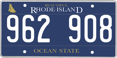 RI license plate 962908