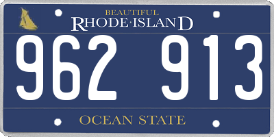 RI license plate 962913