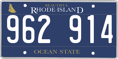 RI license plate 962914