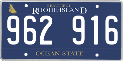 RI license plate 962916