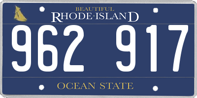 RI license plate 962917