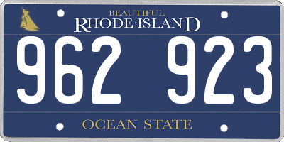 RI license plate 962923