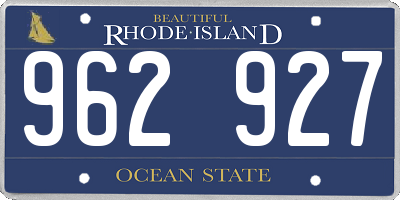RI license plate 962927