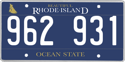 RI license plate 962931