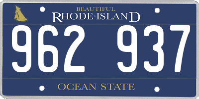 RI license plate 962937