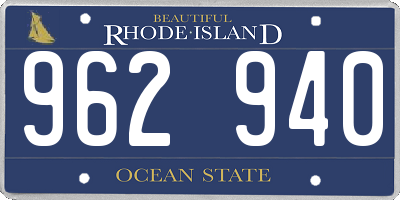 RI license plate 962940