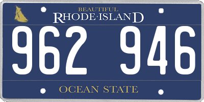RI license plate 962946