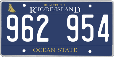 RI license plate 962954