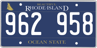 RI license plate 962958