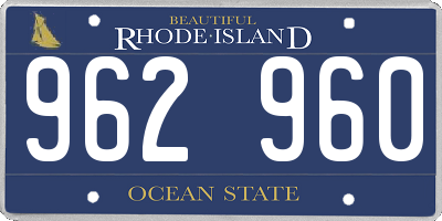 RI license plate 962960