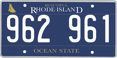 RI license plate 962961