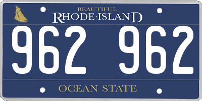 RI license plate 962962
