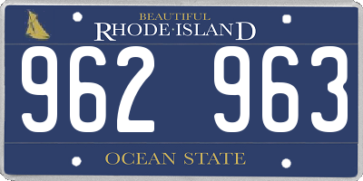 RI license plate 962963