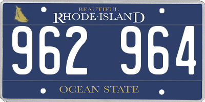 RI license plate 962964