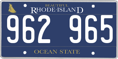 RI license plate 962965