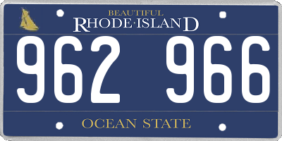RI license plate 962966