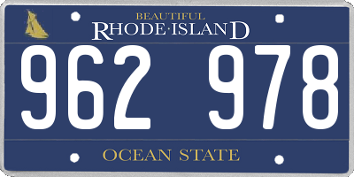 RI license plate 962978