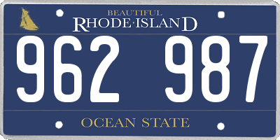 RI license plate 962987