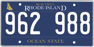 RI license plate 962988