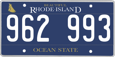 RI license plate 962993