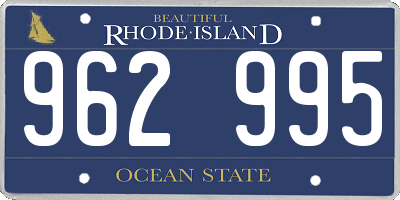 RI license plate 962995