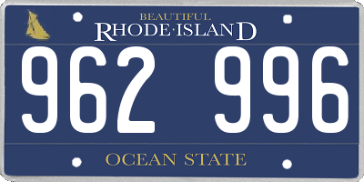 RI license plate 962996