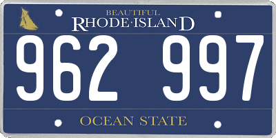 RI license plate 962997