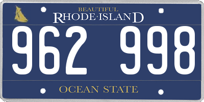 RI license plate 962998