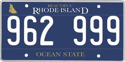RI license plate 962999