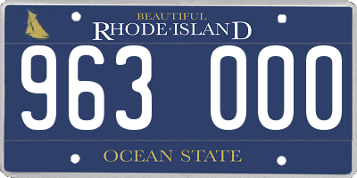 RI license plate 963000