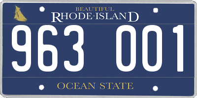 RI license plate 963001