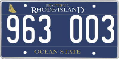 RI license plate 963003