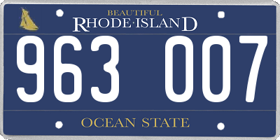 RI license plate 963007