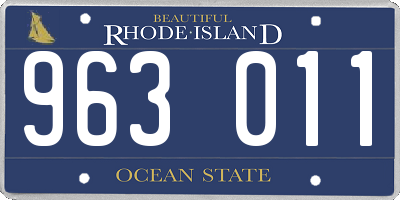 RI license plate 963011