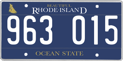 RI license plate 963015