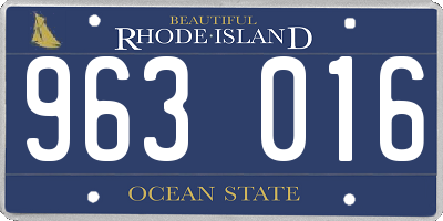 RI license plate 963016