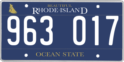 RI license plate 963017