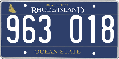 RI license plate 963018