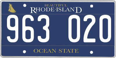 RI license plate 963020
