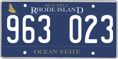 RI license plate 963023