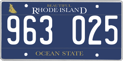 RI license plate 963025