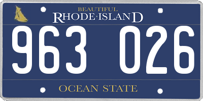 RI license plate 963026