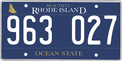 RI license plate 963027