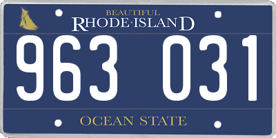 RI license plate 963031