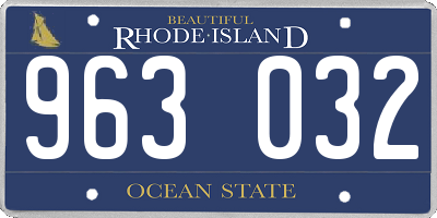 RI license plate 963032