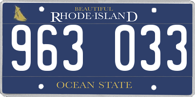 RI license plate 963033