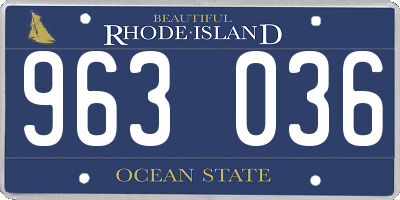 RI license plate 963036