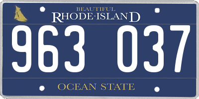 RI license plate 963037